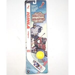 Jarome Iginla Calgary Flames Mini‎ Hockey Stick & Ball Collectible 2002 NHLPA